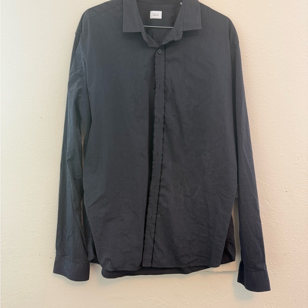 Black Casual Button Down Shirt with Classic Collar